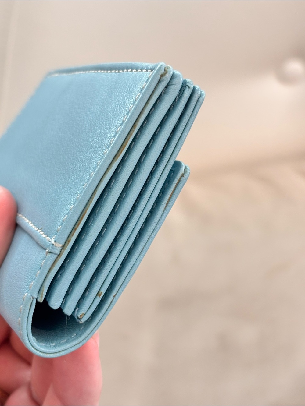 COACH Legacy Light Blue Compact Accordian Wallet NEW - Picture 8 of 14
